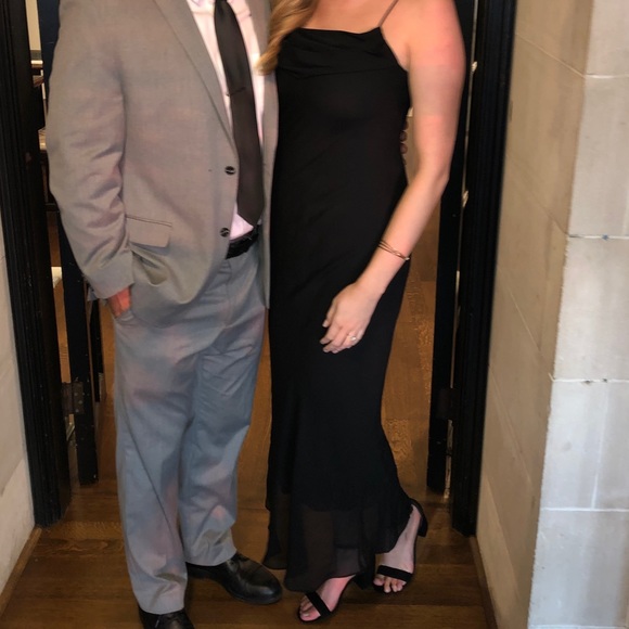 Formal dress sheer with under layer, thin strap and cowl neck. Great for wedding - Picture 1 of 3